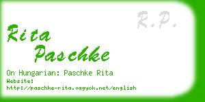 rita paschke business card